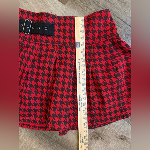 Tripp NYC by Daang Goodman Houndstooth Pleated Skater Skirt Belt Detail Size 14 - Picture 13 of 13